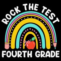 4th Grade Teacher Rock The Test Day Fourth Grade Testing Drawstring Bag