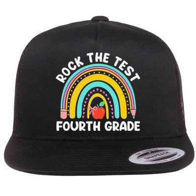 4th Grade Teacher Rock The Test Day Fourth Grade Testing Flatbill Hat