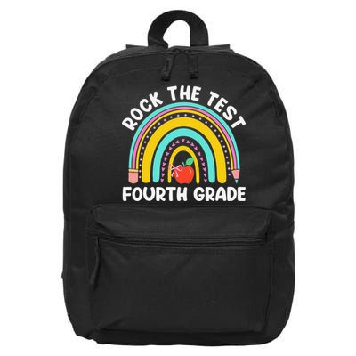 4th Grade Teacher Rock The Test Day Fourth Grade Testing 16 in Basic Backpack
