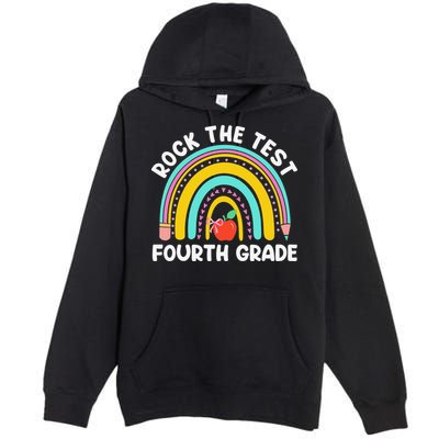 4th Grade Teacher Rock The Test Day Fourth Grade Testing Premium Pullover Hoodie