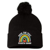4th Grade Teacher Rock The Test Day Fourth Grade Testing Pom Pom 12in Knit Beanie