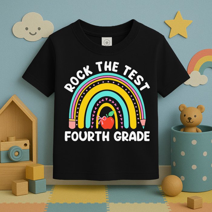 4th Grade Teacher Rock The Test Day Fourth Grade Testing Toddler T-Shirt