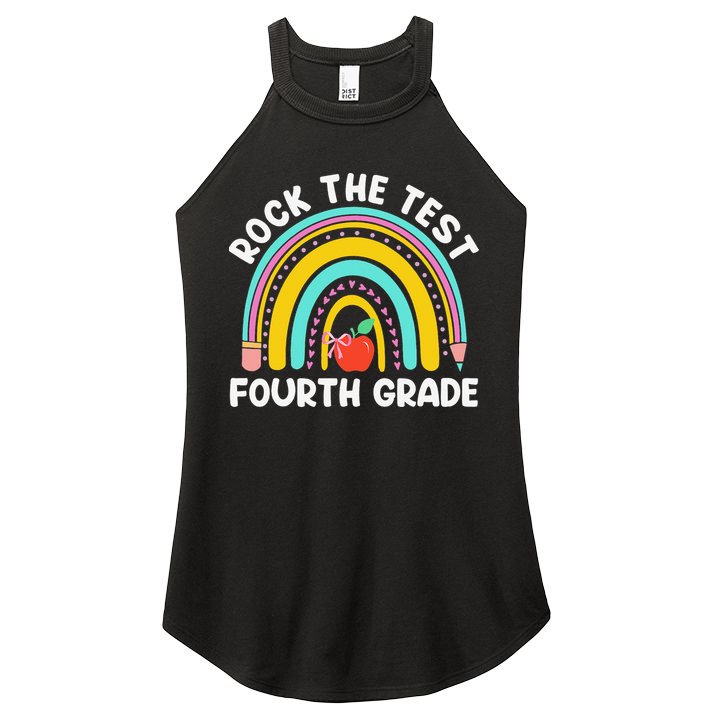 4th Grade Teacher Rock The Test Day Fourth Grade Testing Women's Perfect Tri Rocker Tank