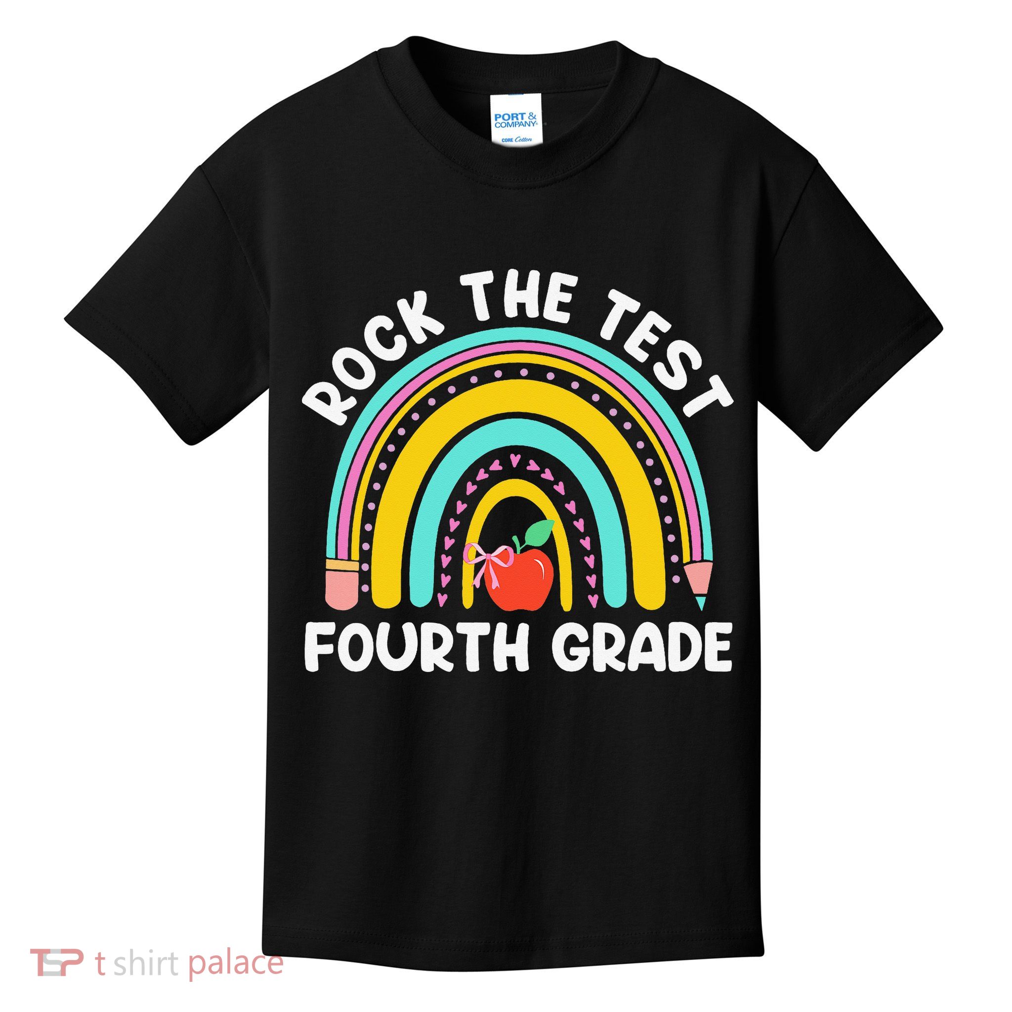 4th Grade Teacher Rock The Test Day Fourth Grade Testing Kids T-Shirt
