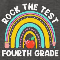 4th Grade Teacher Rock The Test Day Fourth Grade Testing Vector Backpack