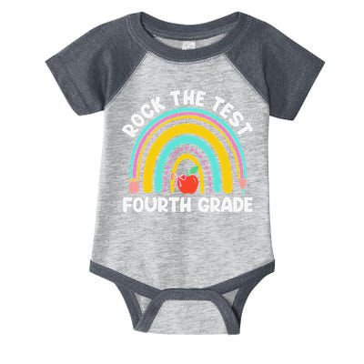 4th Grade Teacher Rock The Test Day Fourth Grade Testing Infant Baby Jersey Bodysuit