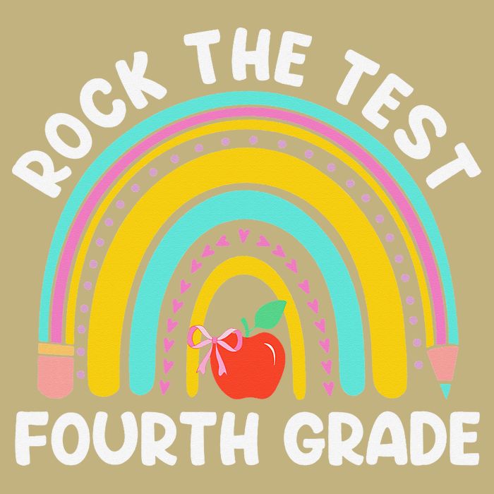 4th Grade Teacher Rock The Test Day Fourth Grade Testing Performance Shirt