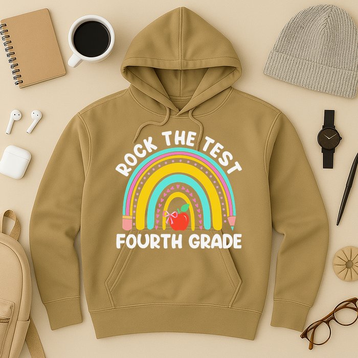 4th Grade Teacher Rock The Test Day Fourth Grade Testing Hoodie