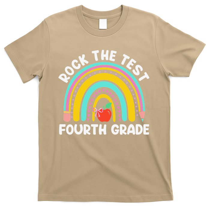 4th Grade Teacher Rock The Test Day Fourth Grade Testing T-Shirt