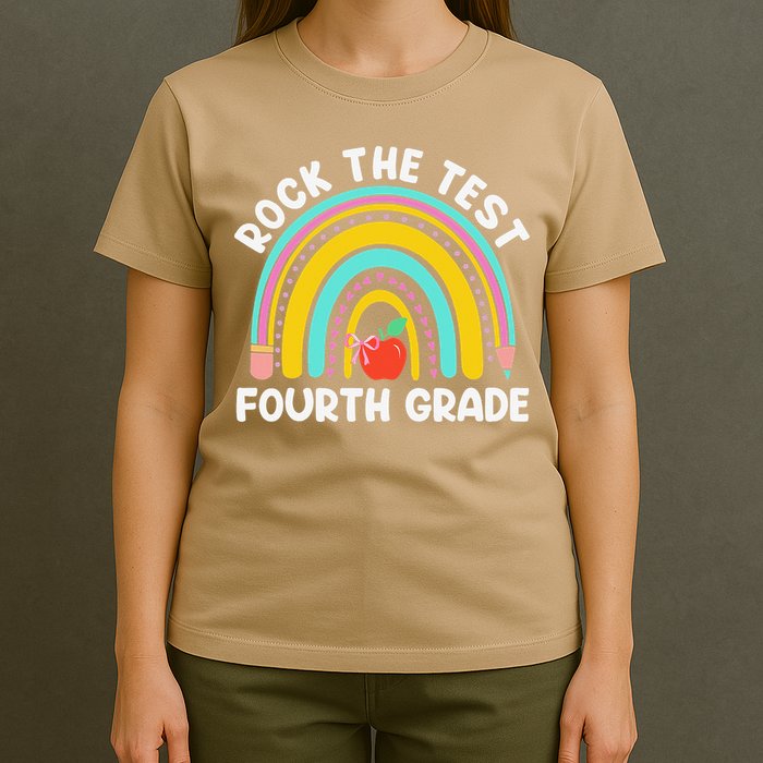4th Grade Teacher Rock The Test Day Fourth Grade Testing T-Shirt