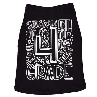 4th Grade Typography Team Fourth Grade Back To School Gift Doggie Tank