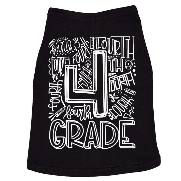 4th Grade Typography Team Fourth Grade Back To School Gift Doggie Tank