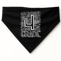 4th Grade Typography Team Fourth Grade Back To School Gift USA-Made Doggie Bandana