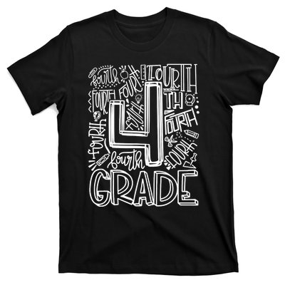 4th Grade Typography Team Fourth Grade Back To School Gift T-Shirt