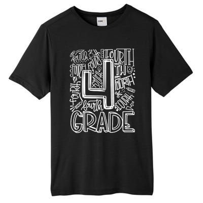 4th Grade Typography Team Fourth Grade Back To School Gift Tall Fusion ChromaSoft Performance T-Shirt