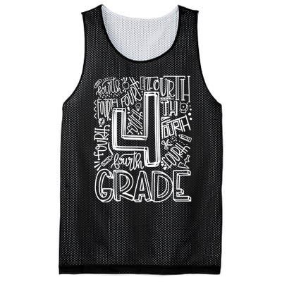 4th Grade Typography Team Fourth Grade Back To School Gift Mesh Reversible Basketball Jersey Tank