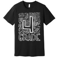 4th Grade Typography Team Fourth Grade Back To School Gift Premium T-Shirt