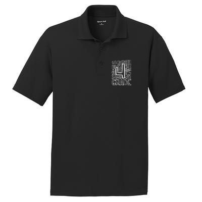 4th Grade Typography Team Fourth Grade Back To School Gift PosiCharge RacerMesh Polo