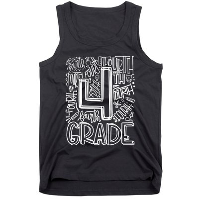 4th Grade Typography Team Fourth Grade Back To School Gift Tank Top