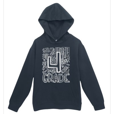 4th Grade Typography Team Fourth Grade Back To School Gift Urban Pullover Hoodie