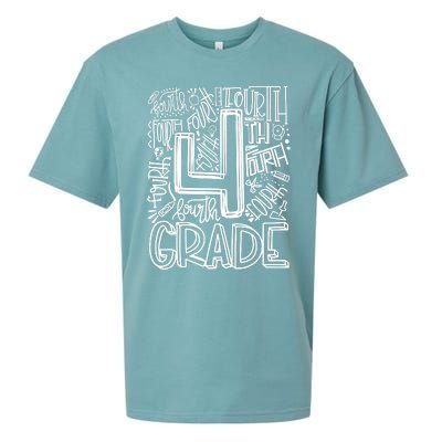 4th Grade Typography Team Fourth Grade Back To School Gift Sueded Cloud Jersey T-Shirt