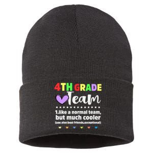 4th Grade Team Teacher Like A Normal Team But Much Cooler Sustainable Knit Beanie