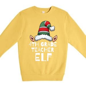 4th Grade Teacher Elf Christmas Holidays Xmas Elves 1 Premium Crewneck Sweatshirt