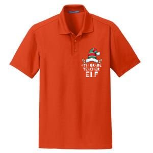 4th Grade Teacher Elf Christmas Holidays Xmas Elves 1 Dry Zone Grid Polo