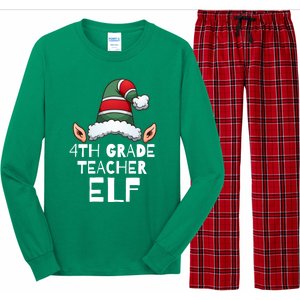 4th Grade Teacher Elf Christmas Holidays Xmas Elves 1 Long Sleeve Pajama Set