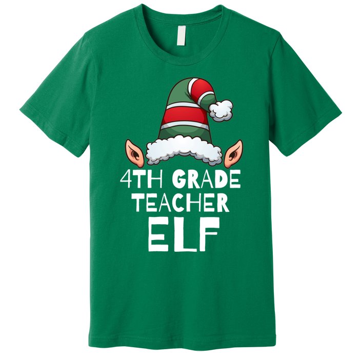 4th Grade Teacher Elf Christmas Holidays Xmas Elves 1 Premium T-Shirt