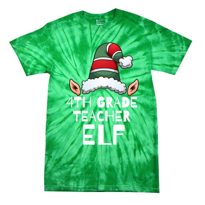 4th Grade Teacher Elf Christmas Holidays Xmas Elves 1 Tie-Dye T-Shirt