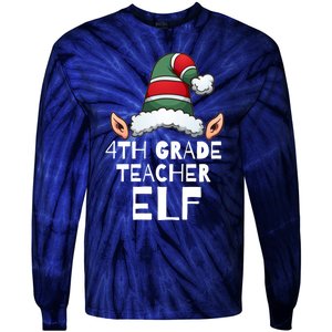 4th Grade Teacher Elf Christmas Holidays Xmas Elves 1 Tie-Dye Long Sleeve Shirt