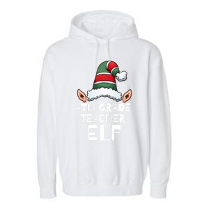 4th Grade Teacher Elf Christmas Holidays Xmas Elves 1 Garment-Dyed Fleece Hoodie