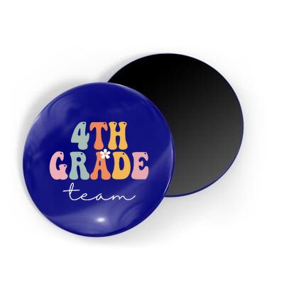 4th Grade Team Retro Groovy Women Happy First Day Of School Magnet