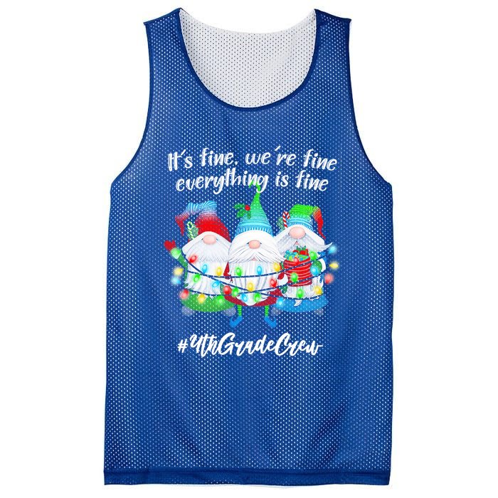 4th Grade Teacher If Fine WeRe Fine Gnome Gift Mesh Reversible Basketball Jersey Tank