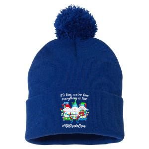 4th Grade Teacher If Fine WeRe Fine Gnome Gift Pom Pom 12in Knit Beanie