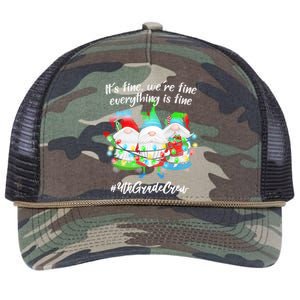 4th Grade Teacher If Fine WeRe Fine Gnome Gift Retro Rope Trucker Hat Cap