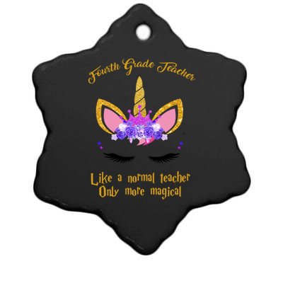 4Th Grade Unicorn Fourth Grade Teacher Funny Gift Ceramic Star Ornament