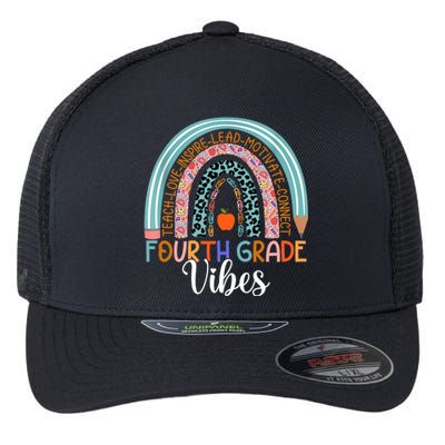 4Th Grade Vibes Rainbow Fourth Grade Teacher Team 4Th Grade Gift Flexfit Unipanel Trucker Cap