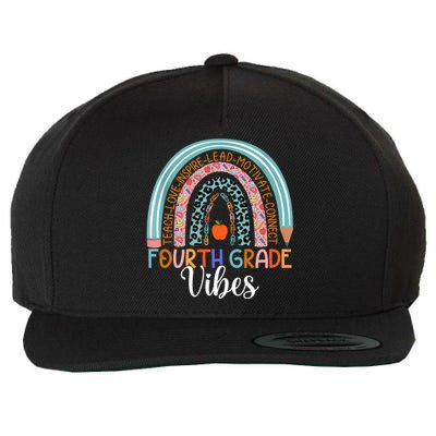 4Th Grade Vibes Rainbow Fourth Grade Teacher Team 4Th Grade Gift Wool Snapback Cap