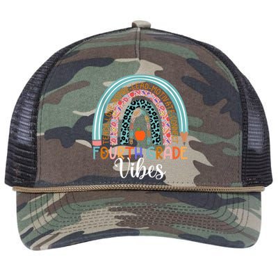 4Th Grade Vibes Rainbow Fourth Grade Teacher Team 4Th Grade Gift Retro Rope Trucker Hat Cap