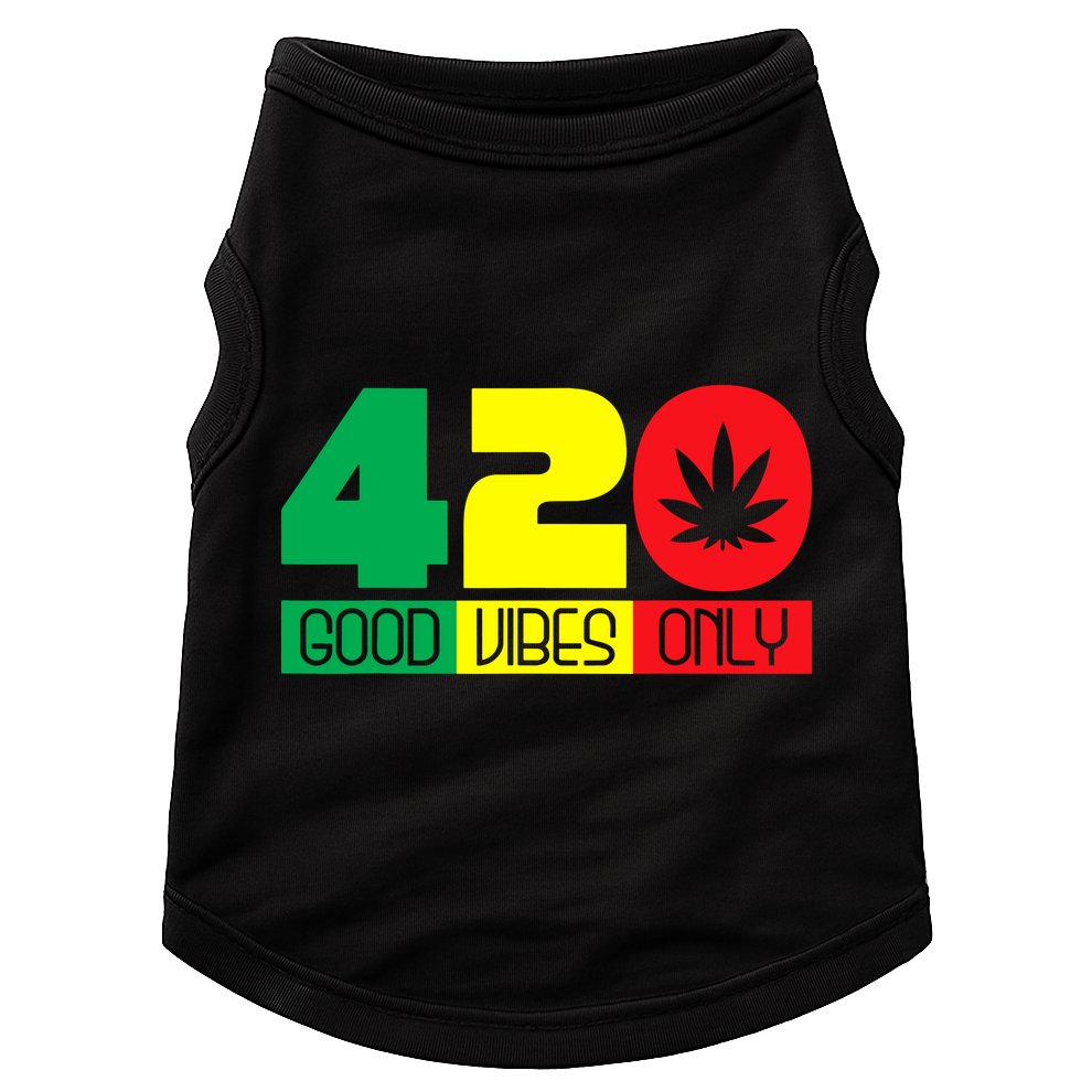 420 Good Vibes Only Rasta Reggae Marijuana Weed Cannabis Doggie Tank
