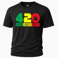 420 Good Vibes Only Rasta Reggae Marijuana Weed Cannabis Cooling Performance Crew T-Shirt