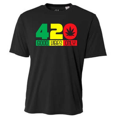 420 Good Vibes Only Rasta Reggae Marijuana Weed Cannabis Cooling Performance Crew T-Shirt