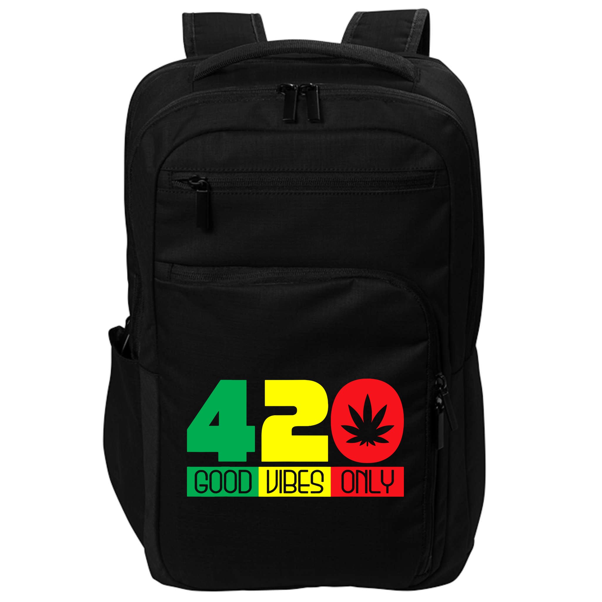420 Good Vibes Only Rasta Reggae Marijuana Weed Cannabis Impact Tech Backpack