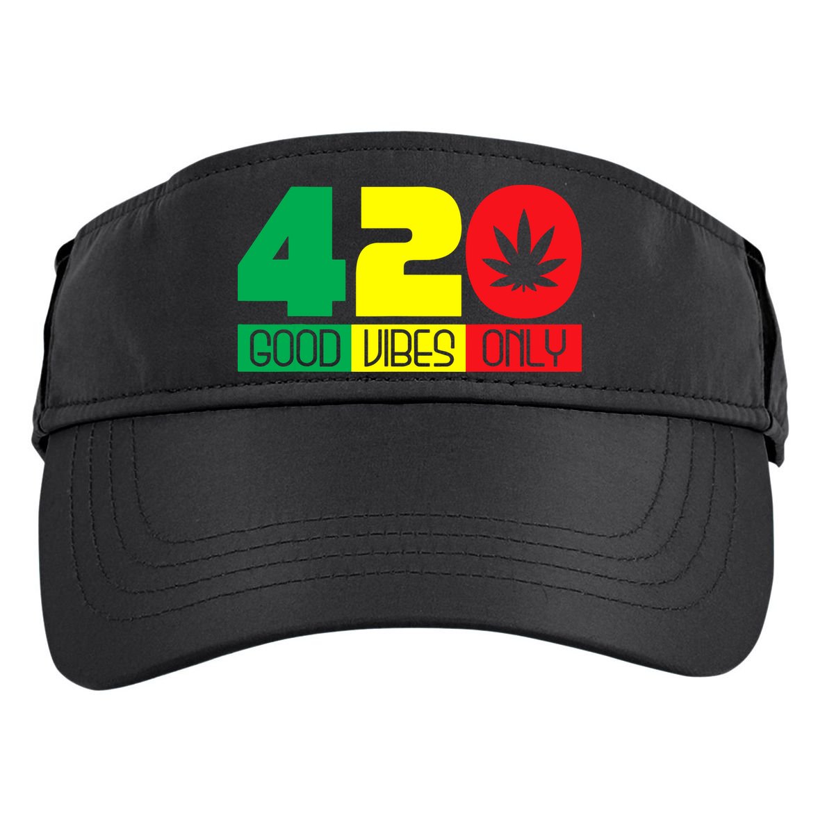 420 Good Vibes Only Rasta Reggae Marijuana Weed Cannabis Adult Drive Performance Visor