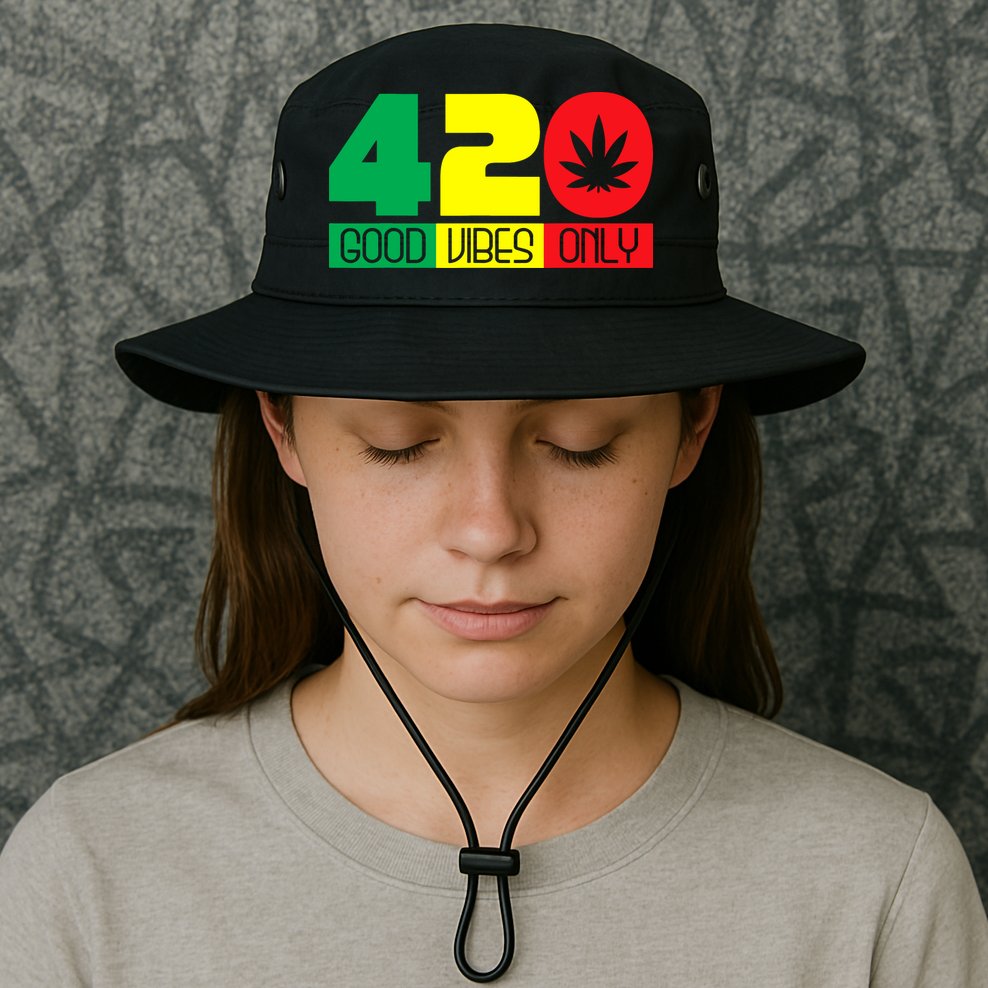 420 Good Vibes Only Rasta Reggae Marijuana Weed Cannabis Bucket Hat