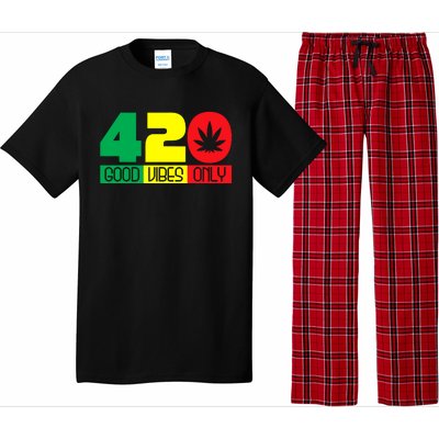 420 Good Vibes Only Rasta Reggae Marijuana Weed Cannabis Pajama Set