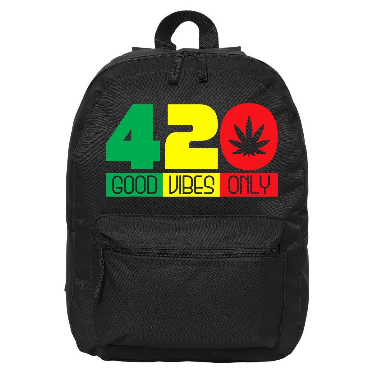 420 Good Vibes Only Rasta Reggae Marijuana Weed Cannabis 16 in Basic Backpack
