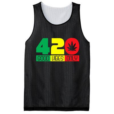 420 Good Vibes Only Rasta Reggae Marijuana Weed Cannabis Mesh Reversible Basketball Jersey Tank